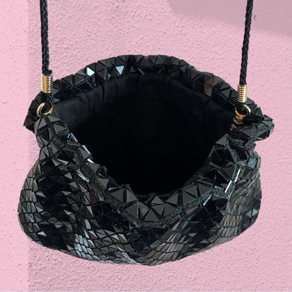 Vintage Artel black geometric evening bag - Picture 4 of 5